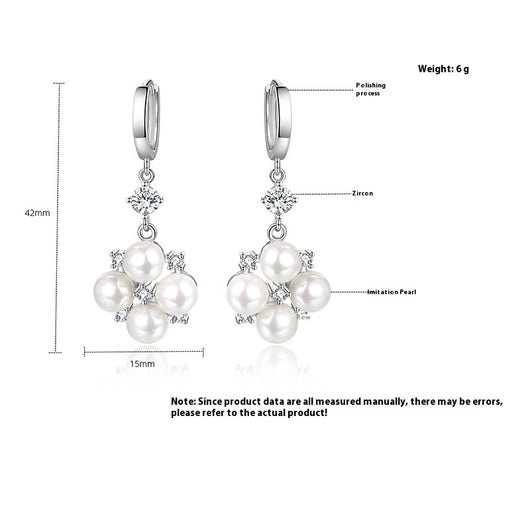 Aretes Largos con Perlas y Cristales Brillantes - Image 6