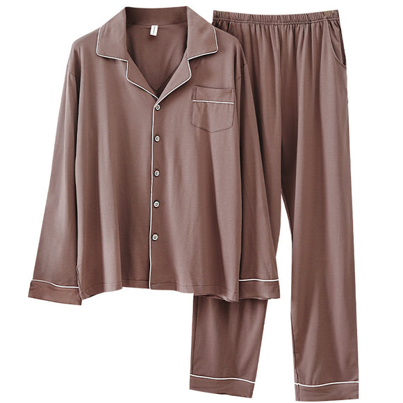 Pijama Cardigan Modal para Hombre - Manga Larga Primavera Otoño