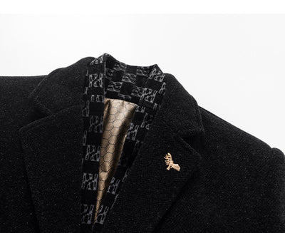 Abrigo Elegante para Hombre en Lana y Terciopelo Visón - Image 16