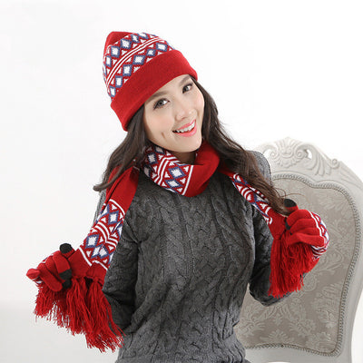 Set Invierno Abrigado: Gorro, Bufanda y Guantes de Lana Tejida - Image 5