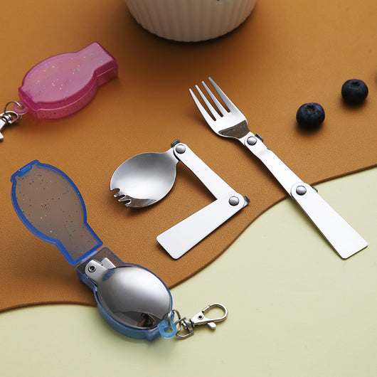 Cuchara Plegable de Acero Inoxidable para Camping y Viajes - Image 18