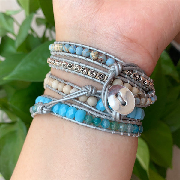 Pulsera Bohemia Multicapas de Piedra Natural