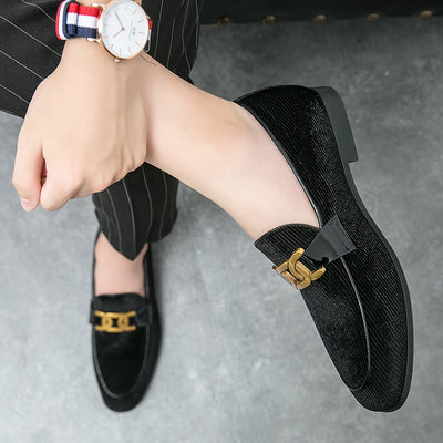 Zapatos de Cuero y Pana para Hombre Talla Grande Punta Afilada - Image 9
