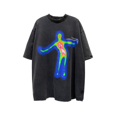 Camiseta Holgada con Estampado Urbano para Hombre - Image 8