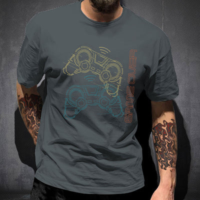 Playera Gamer con Estampado de Letras Creativas - Cuello Redondo Unisex - Image 10