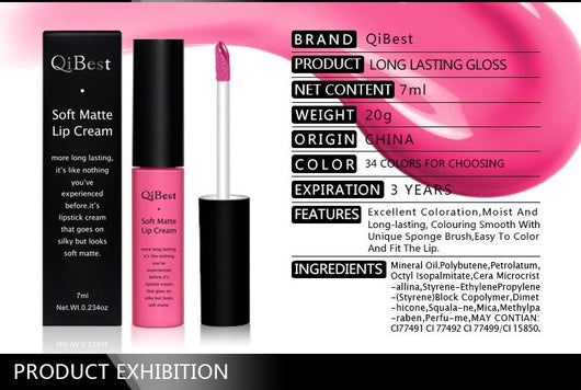 Labial Mate Qibest - Color Intenso y Larga Duración - Image 6