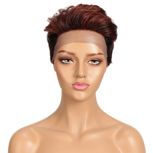 Peluca Frontal de Encaje Cabello Natural Corto