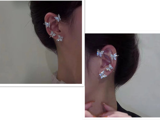 Aretes de Diamante Brillante con Clip Mariposa 2 en 1 - Image 19