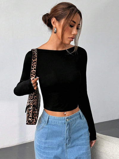 Blusa Escotada Sexy para Mujer - Diseño Backless Otoño Invierno - Image 13