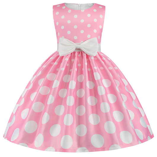 Vestido Infantil con Estampado Irregular y Lazo Festivo - Image 7
