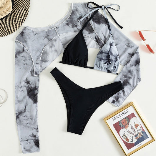 Bikini Tripartita con Encaje y Cordones - Traje de Baño Europeo Moderno - Image 10