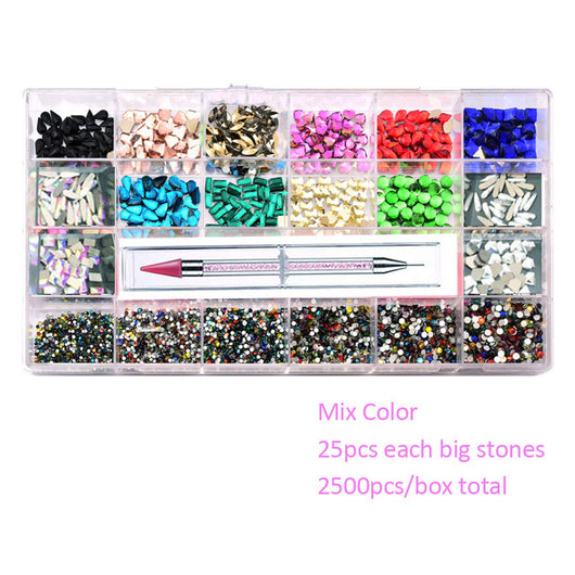 Organizador de Joyería Manicura 21 Compartimentos con Caja de Vidrio y Bolígrafo de Diamante - Image 11