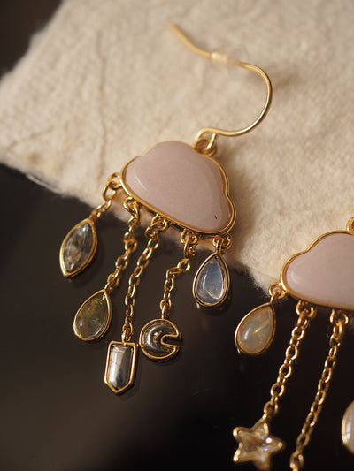 Aretes Largos de Piedra Natural con Flecos y Forma de Nube - Image 6