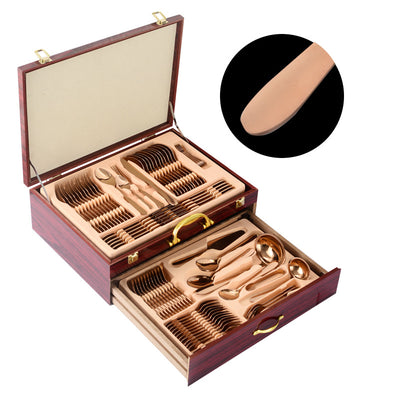 Juego de Cubiertos 72 Piezas Acero Inoxidable con Estuche de Madera - Image 25