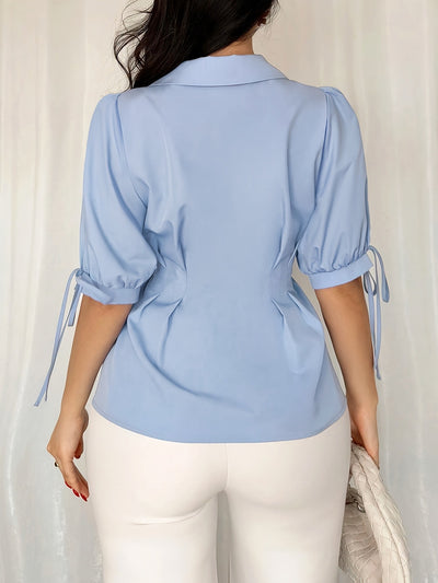 Blusa Ajustada para Mujer con Cintura Ceñida y Cordones - Image 7