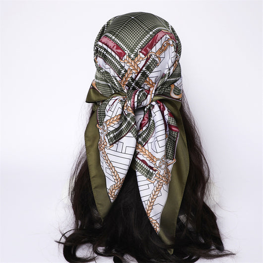 Chal Hijab Protector Solar con Bloques de Color Floral - Image 31