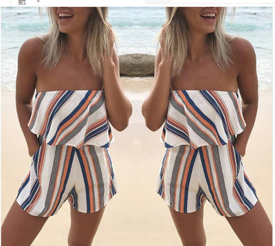 Jumpsuit Holgado de Rayas y Volantes Estampado - Image 7