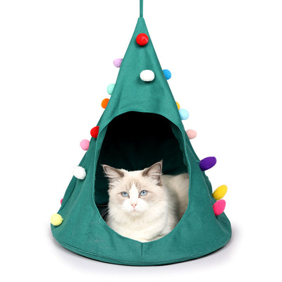 Hamaca Cama para Gatos con Diseño de Cono Navideño - Image 5