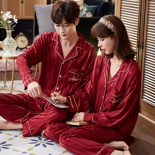 Pijama de Pareja para Otoño e Invierno - Cardigan Coordinado para Recién Casados