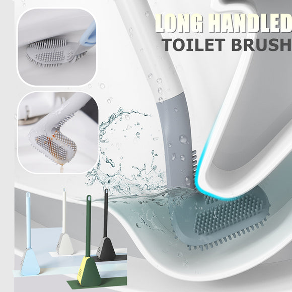 Cepillo de Baño WC Montado en Pared con Cerdas de Silicona Flexible
