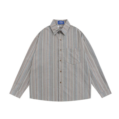 Cardigan Holgado a Rayas Verticales - Camisa Casual Trendy de Manga Larga - Image 5