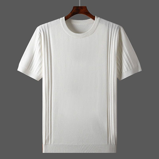 Camiseta Básica de Punto para Hombre - Cuello Redondo Manga Corta - Image 7