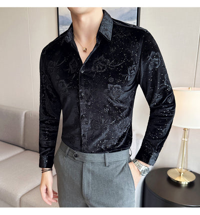 Ropa Elegante en Terciopelo Dorado para Hombre Talla Grande - Image 19