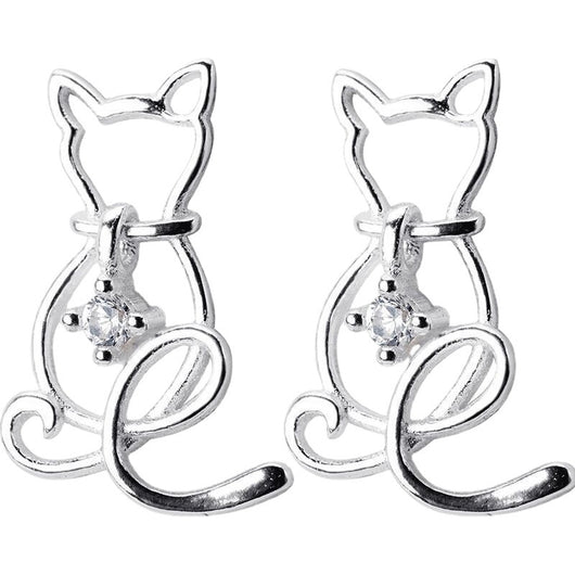 Aretes de Gato Minimalista en Aleación - Diseño Adorable para Mujer - Image 5