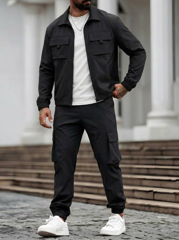 Conjunto de Trabajo Casual: Chamarra y Pantalón con Cierre - Image 6
