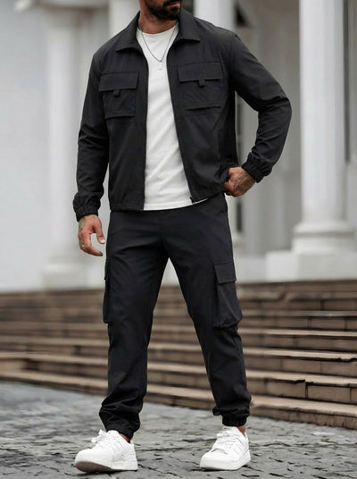 Conjunto de Trabajo Casual: Chamarra y Pantalón con Cierre - Image 6
