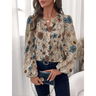 Blusa Elegante con Cuello Camisero y Estampado Floral - Image 4