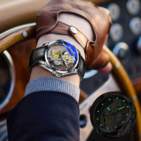 Reloj Automático Esqueleto Dorado de Lujo para Hombre