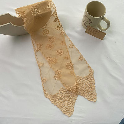 Pañuelo de Seda Bordado con Encaje - Cinta para Cabello Elegante - Image 9