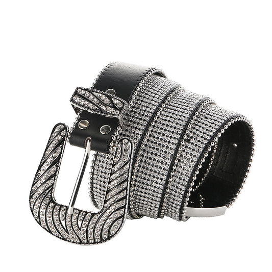 Cinturón de Diamantes con Patrón Cebra para Mujer - Image 2