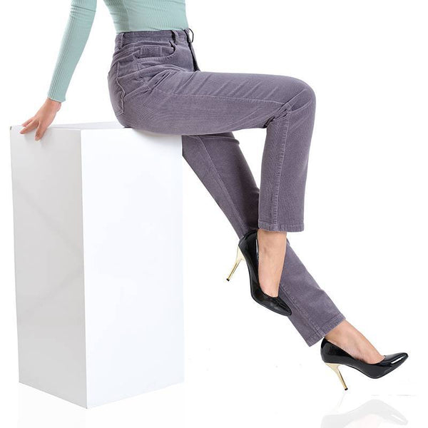 Pantalones Rectos de Pana Elásticos para Mujer