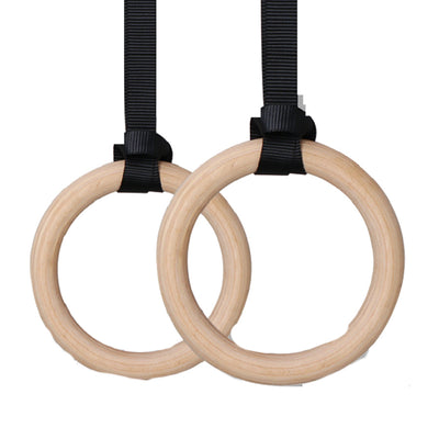 Anillos de Gimnasia de Madera con Cinturón de Entrenamiento en Suspensión - Image 9