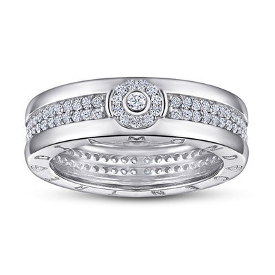 Anillo Ancho para Hombre con Diamantes Micro Incrustados - Image 7