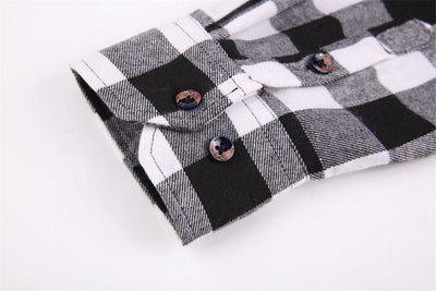 Camisa de Franela Cuadriculada Casual para Hombre con Bolsillos de Pecho - Image 21