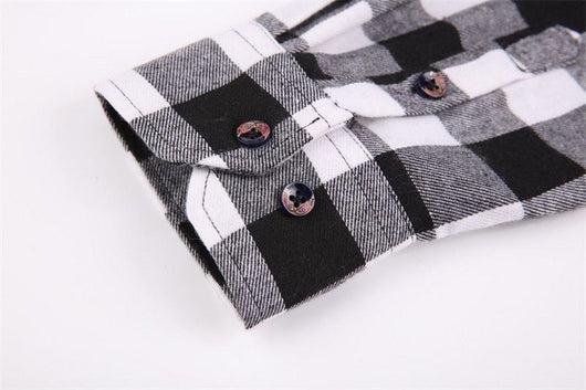 Camisa de Franela Cuadriculada Casual para Hombre con Bolsillos de Pecho - Image 21