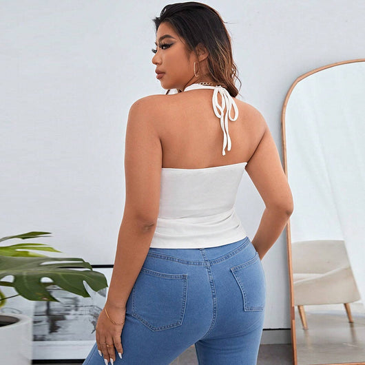 Blusa Halter Asimétrica Reductora sin Mangas - Image 9