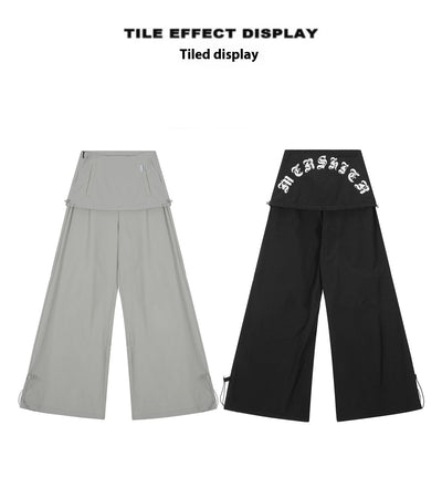 Pantalón Ancho Tipo Overol con Efecto Dos Piezas y Detalle Bandage - Image 11
