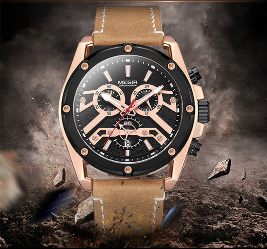 Reloj Deportivo Multifuncional para Hombre con Correa de Cuero y Luz Nocturna - Image 5