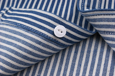 Camisa de Rayas Verticales Estilo Retro Americano para Hombre - Image 10
