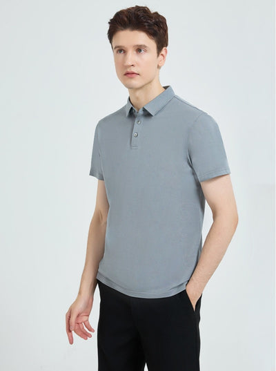 Polo de Seda Morera para Hombre - Camiseta Casual de Manga Corta - Image 16