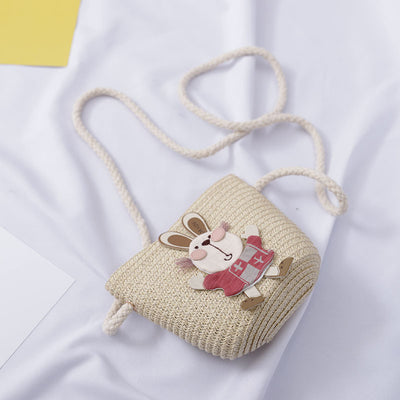 Set de Bolsa Decorativa y Sombrero de Paja con Diseño de Conejito - Image 7