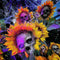 Decoración de Halloween Girasol Calavera - Flor Artificial para Jardín y Hogar