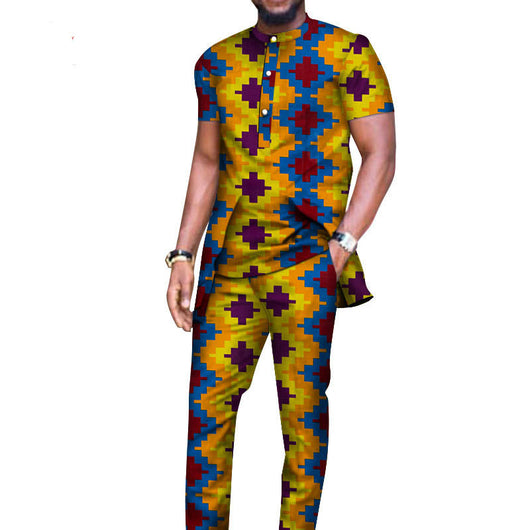 Conjunto Africano de Algodón para Hombre: Camisa Manga Larga y Pantalón - Image 24
