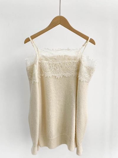Suéter Suelto de Encaje Hombros Descubiertos para Mujer - Image 9