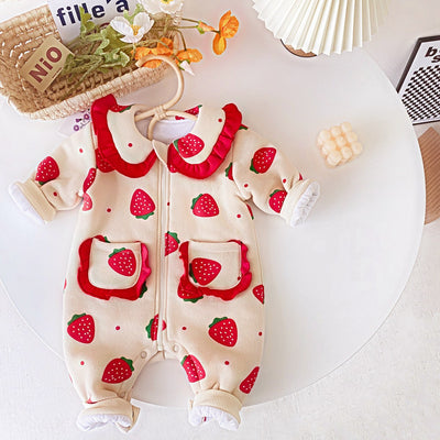 Enterizo Acolchado para Bebé Niña con Estampado de Fresas - Image 5