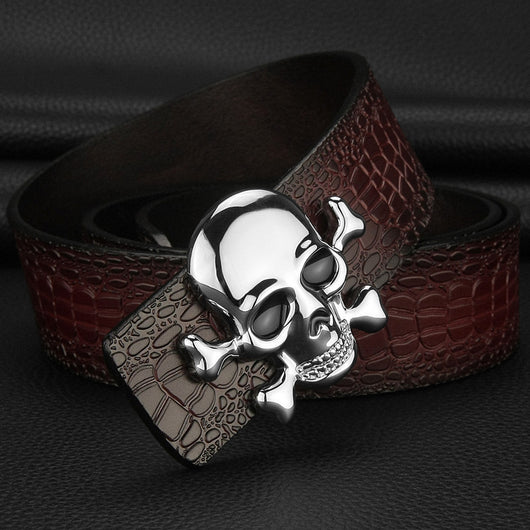 Cinturón para Hombre Maduros con Diseño Calavera